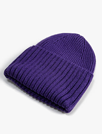 Lastikli Örgü Bere Kenarları Geniş Katlı