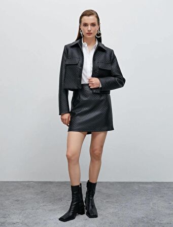 4WAK70126UW Koton Kadın Etek SİYAH