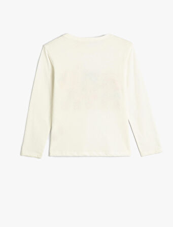 Tişört Uzun Kollu Anime Baskılı Bisiklet Yaka Pamuklu