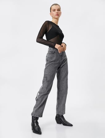 Yüksek Bel Kot Straight Jean Kot Pantolon Düz Paça - Eve Jeans