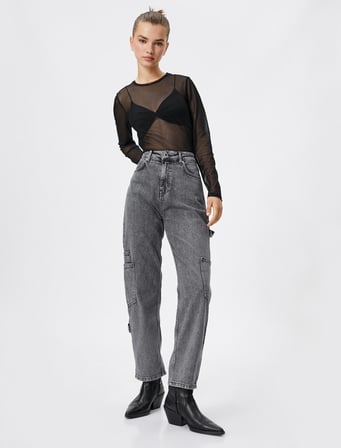 Yüksek Bel Kot Straight Jean Kot Pantolon Düz Paça - Eve Jeans