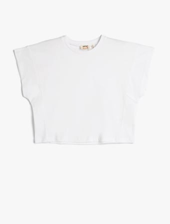 Basic Oversize Tişört Bisiklet Yaka Kısa Kollu Pamuklu