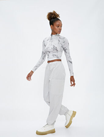 Paraşüt Pantolon Cep Detaylı Lastikli Stoperli Pamuklu