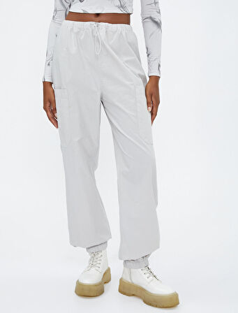 Paraşüt Pantolon Cep Detaylı Lastikli Stoperli Pamuklu