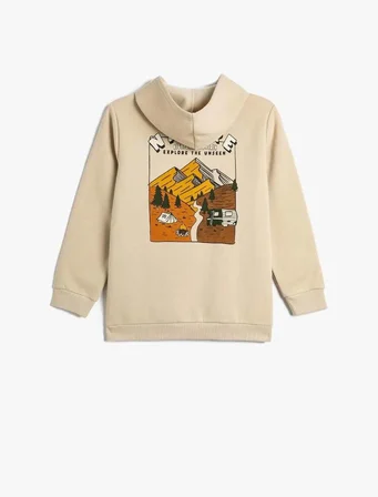 4WKB10324TK Koton Erkek Çocuk Sweat BEJ