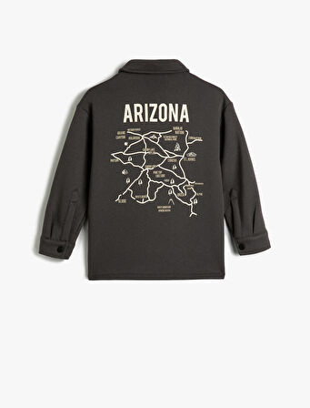 Gömlek Yaka Sweatshirt Kapaklı Cepli İşleme Detaylı Şardonlu 