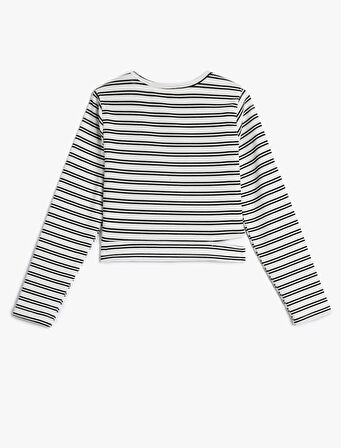 Bluz Uzun Kollu Bisiklet Yaka Pencere Detaylı Kaşkorse