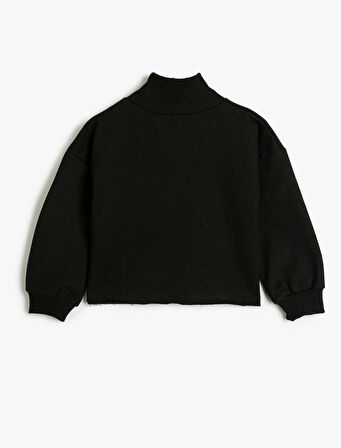 Sweatshirt Dans Temalı Uzun Kollu Dik Yaka Şardonlu 