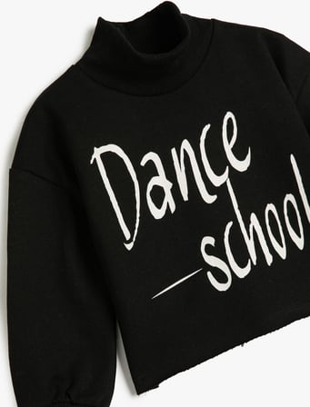 Sweatshirt Dans Temalı Uzun Kollu Dik Yaka Şardonlu 
