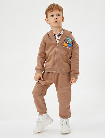 Jogger Eşofman Altı Cepli Beli Bağlamalı Pamuk Karışımlı