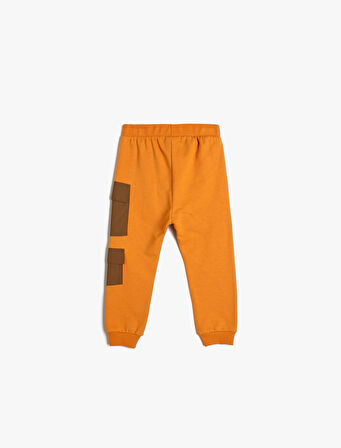 Jogger Eşofman Altı Cep Detaylı Beli Bağlamalı Şardonlu Pamuklu