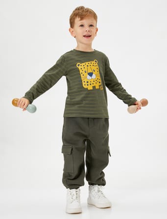 basic jogger eşofman altı cepli beli bağlamalı şardonlu