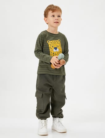 basic jogger eşofman altı cepli beli bağlamalı şardonlu