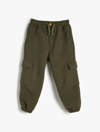 basic jogger eşofman altı cepli beli bağlamalı şardonlu