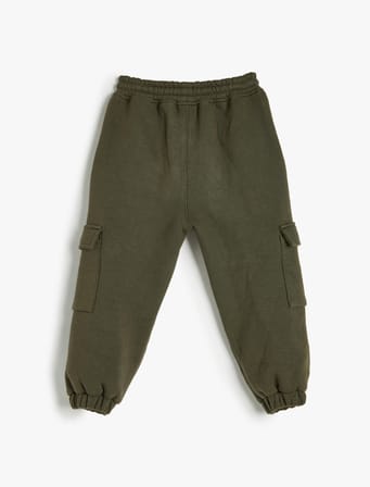 basic jogger eşofman altı cepli beli bağlamalı şardonlu