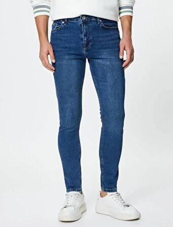 4WAM40246ND Koton Skinny MICHAEL Erkek  Jean Pantolon AÇIK İNDİGO