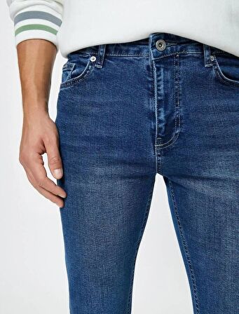 4WAM40246ND Koton Skinny MICHAEL Erkek  Jean Pantolon AÇIK İNDİGO
