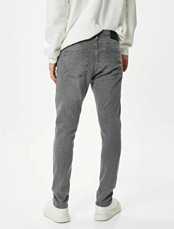 4WAM40248ND Koton Skinny JUSTIN Erkek  Jean Pantolon GRİ