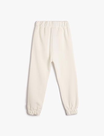 Jogger Eşofman Altı Beli Lastikli Baskı Detaylı Cepli