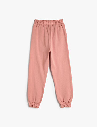 Basic Jogger Eşofman Altı Baskı Detaylı Beli Lastikli Cepli Şardonlu 