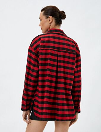 Koton Kadın Oduncu Gömleği Deri Görünüm Cep Detaylı Çıtçıt Kapama 4WAK60053PW