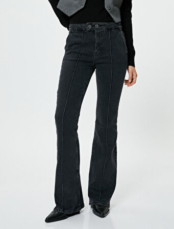 İspanyol Jeans Nervürlü Dar Kesim Normal Bel - Victoria Jean