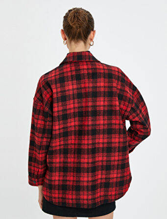 Oversize Gömlek Ceket Cep Detaylı Çıtçıt Düğmeli 