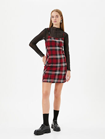 Mini Salopet Elbise İnce Askılı Slim Fit