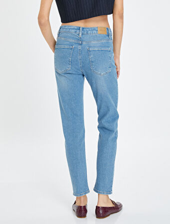 Normal Bel Kot Pantolon Düz Paça Pamuklu Cepli Normal Kesim - Eve Jean