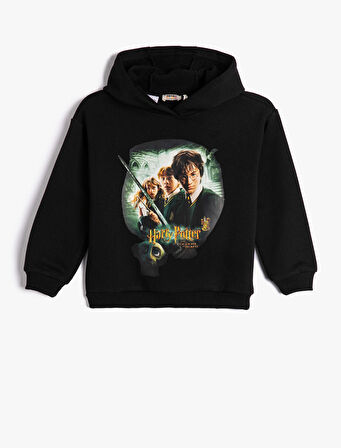 Harry Potter Kapşonlu Sweatshirt Lisanslı Uzun Kollu Şardonlu
