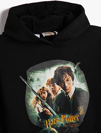 Harry Potter Kapşonlu Sweatshirt Lisanslı Uzun Kollu Şardonlu