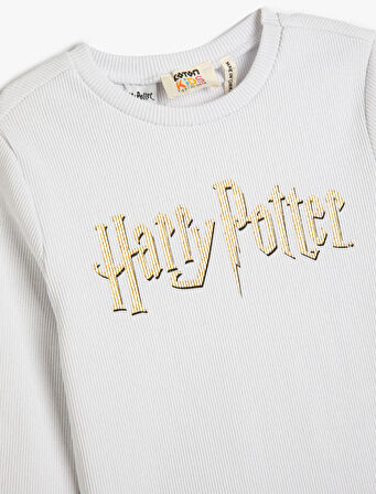 Harry Potter Sweatshirt Lisanslı Uzun Kollu Bisiklet Yaka Ribanalı