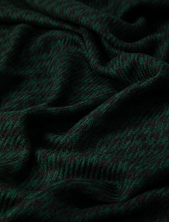 Şal Kazayağı Desenli Püsküllü Yumuşak Dokulu