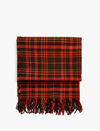 Şal Ekose Püsküllü Yumuşak Dokulu