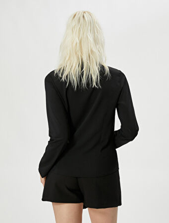 Uzun Kollu Gömlek Nervürlü Düğmeli Klasik Yaka