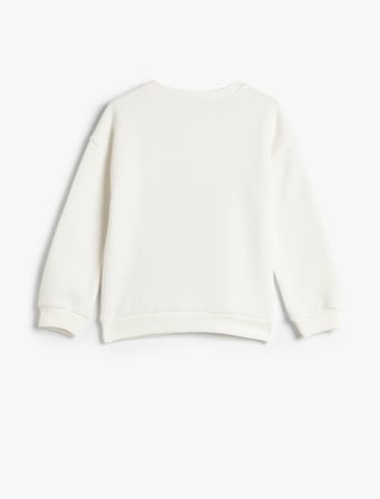 Tom ve Jerry Sweatshirt Lisanslı Şardonlu Uzun Kollu Bisiklet Yaka