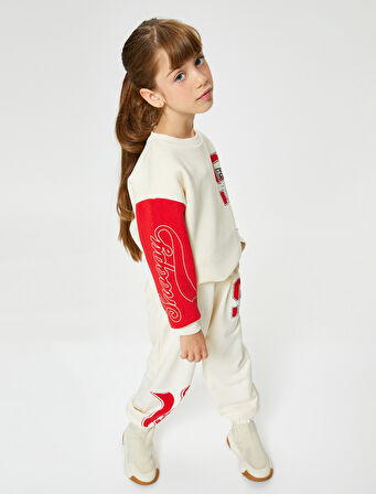 Snoopy Sweatshirt Lisanslı Bisiklet Yaka Uzun Kollu Renk Bloklu Şardonlu