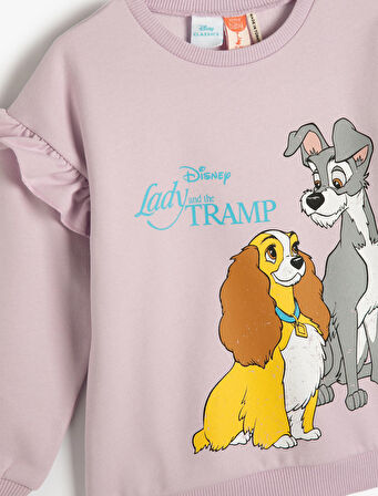 Disney Sweat Lisanslı Uzun Kollu Bisiklet Yaka Baskı Detaylı Şardonlu
