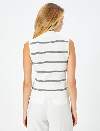 Triko Atlet Yarım Balıkçı Yaka Dokulu