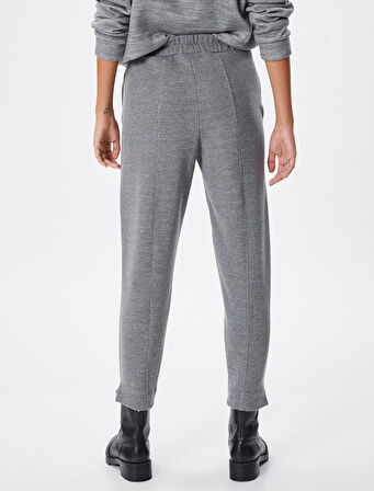 Jogger Eşofman Altı Beli Lastikli Cepli Nervürlü