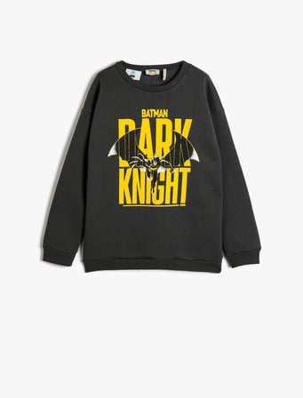 Batman Sweat Lisanslı Bisiklet Yaka Uzun Kollu Şardonlu