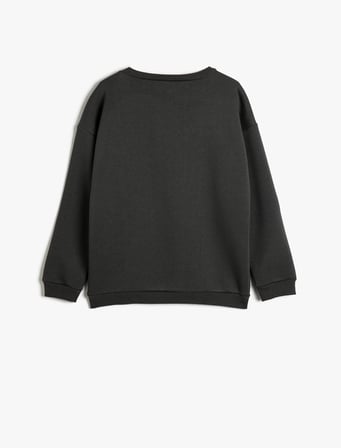 Batman Sweat Lisanslı Bisiklet Yaka Uzun Kollu Şardonlu