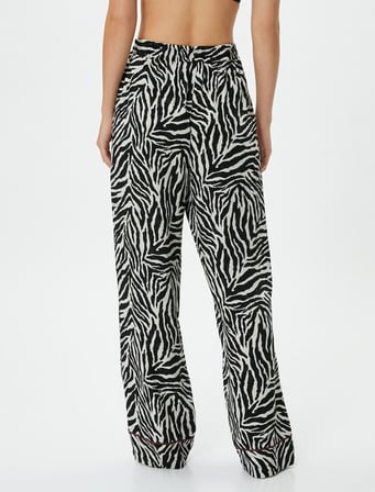 Zebra Desenli Pijama Altı Beli Lastikli