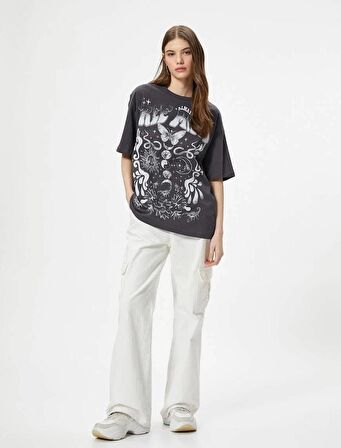 4SAL10018IK Koton Kadın T-shirt ANTRASİT