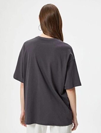 4SAL10018IK Koton Kadın T-shirt ANTRASİT