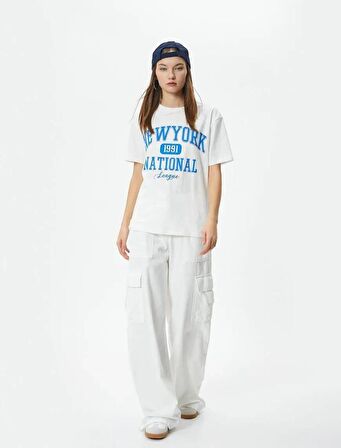 4SAL10045IK Koton Kadın T-shirt EKRU