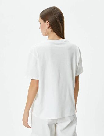 4SAL10045IK Koton Kadın T-shirt EKRU