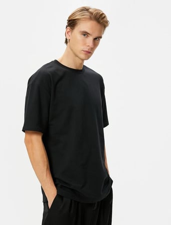 Koton Erkek T-shirt 4SAM10069HK SİYAH