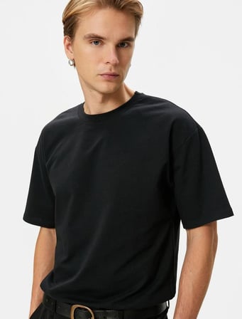 Koton Erkek T-shirt 4SAM10069HK SİYAH