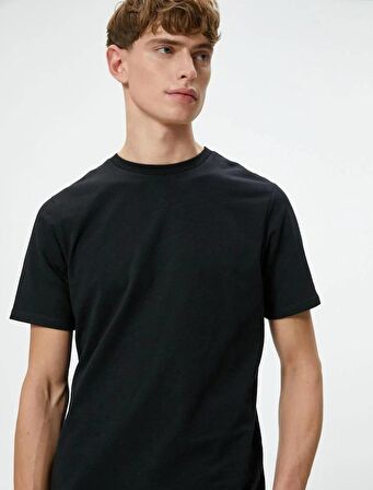 4SAM10081HK Koton Erkek T-shirt SİYAH